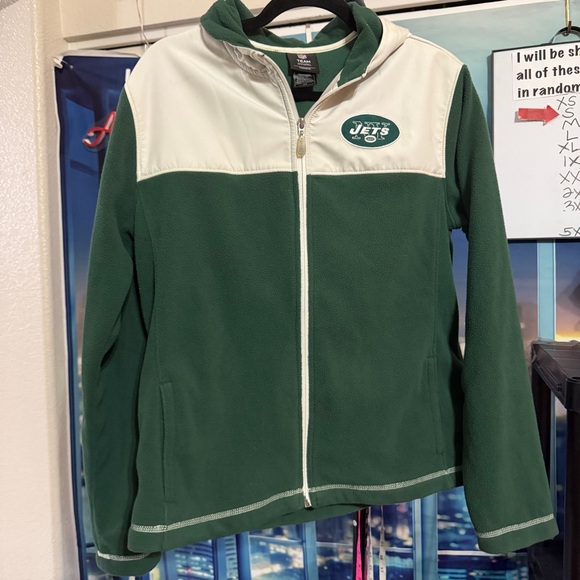 NFL NEW YORK JETS Full Zip Hooded Jacket, Size Large - Picture 2 of 11